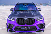 BMW X5 G05 & X5M X5MC F95 (Fits Both Pre-LCI & LCI) 2020 2021 2022 2023 2024 X6 G06 & X6M X6MC F96 (Fits Both Pre-LCI & LCI) 2020 2021 2022 2023 2024 with Aftermarket Parts - AE Style Hood Carbon Fiber from ArmorExtend
